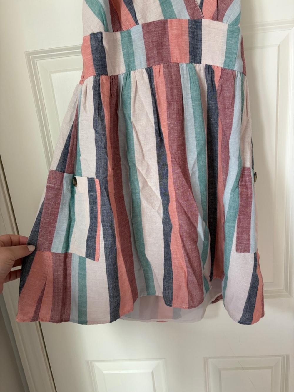 American Eagle Outfitters Multicolor Striped Halter Mini Dress - Picture 2 of 4